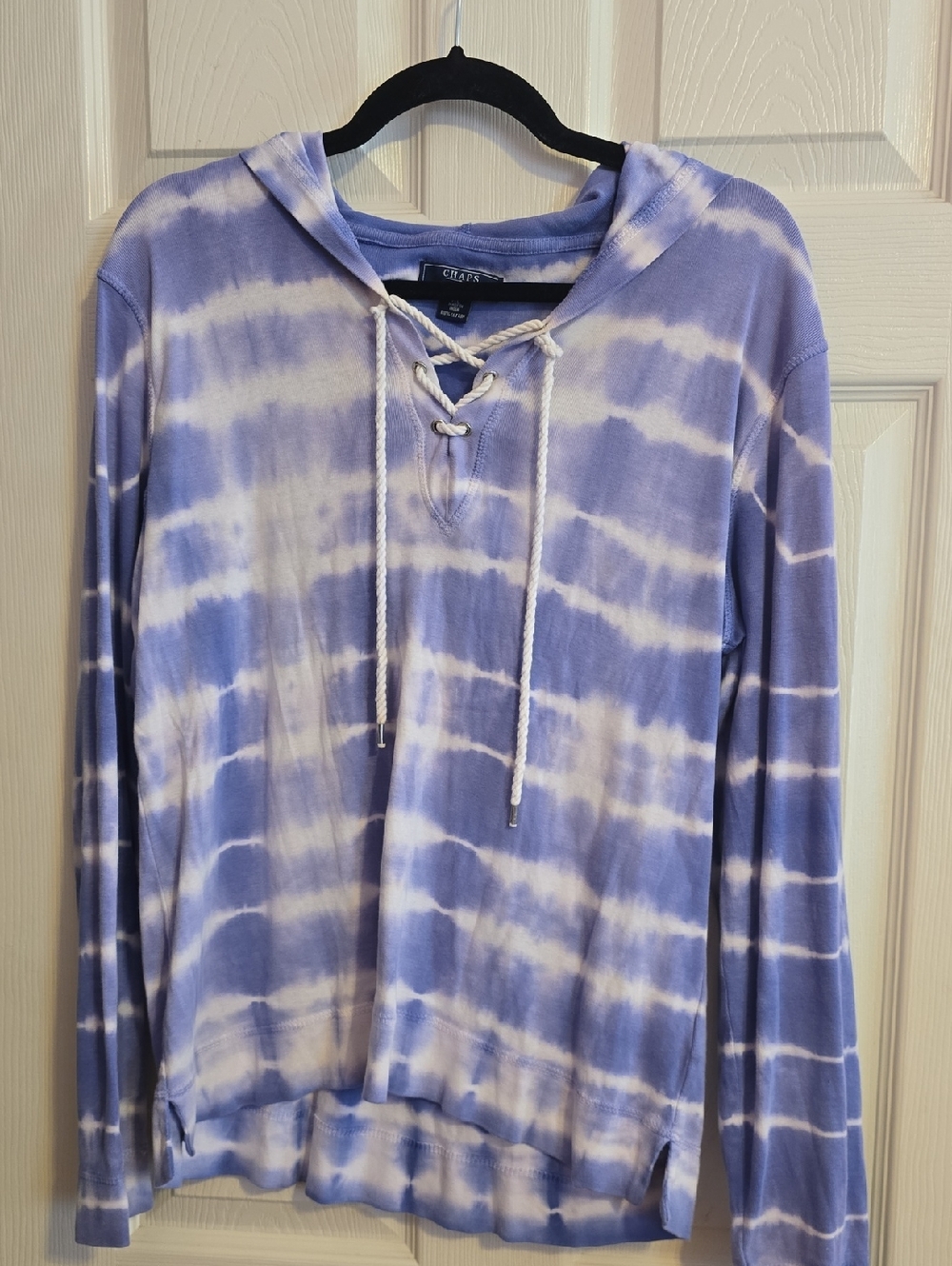 Chaps Lavender Tie-Dye Cotton Tee with Denim Label‎